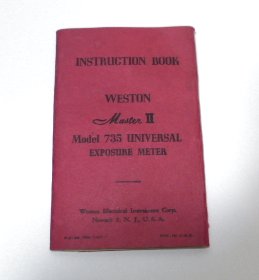 Vintage Weston Model 735 Exposure Guide Book # 179